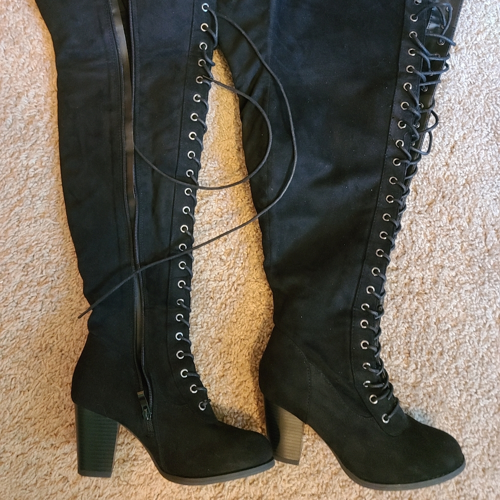 Thigh High Lace Up Boots
